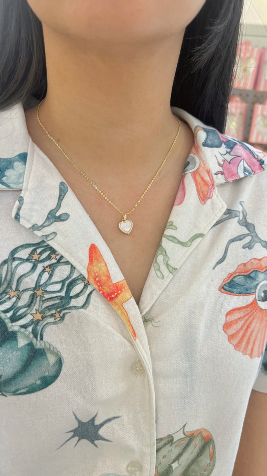 CADENA CORAZÓN NÁCAR