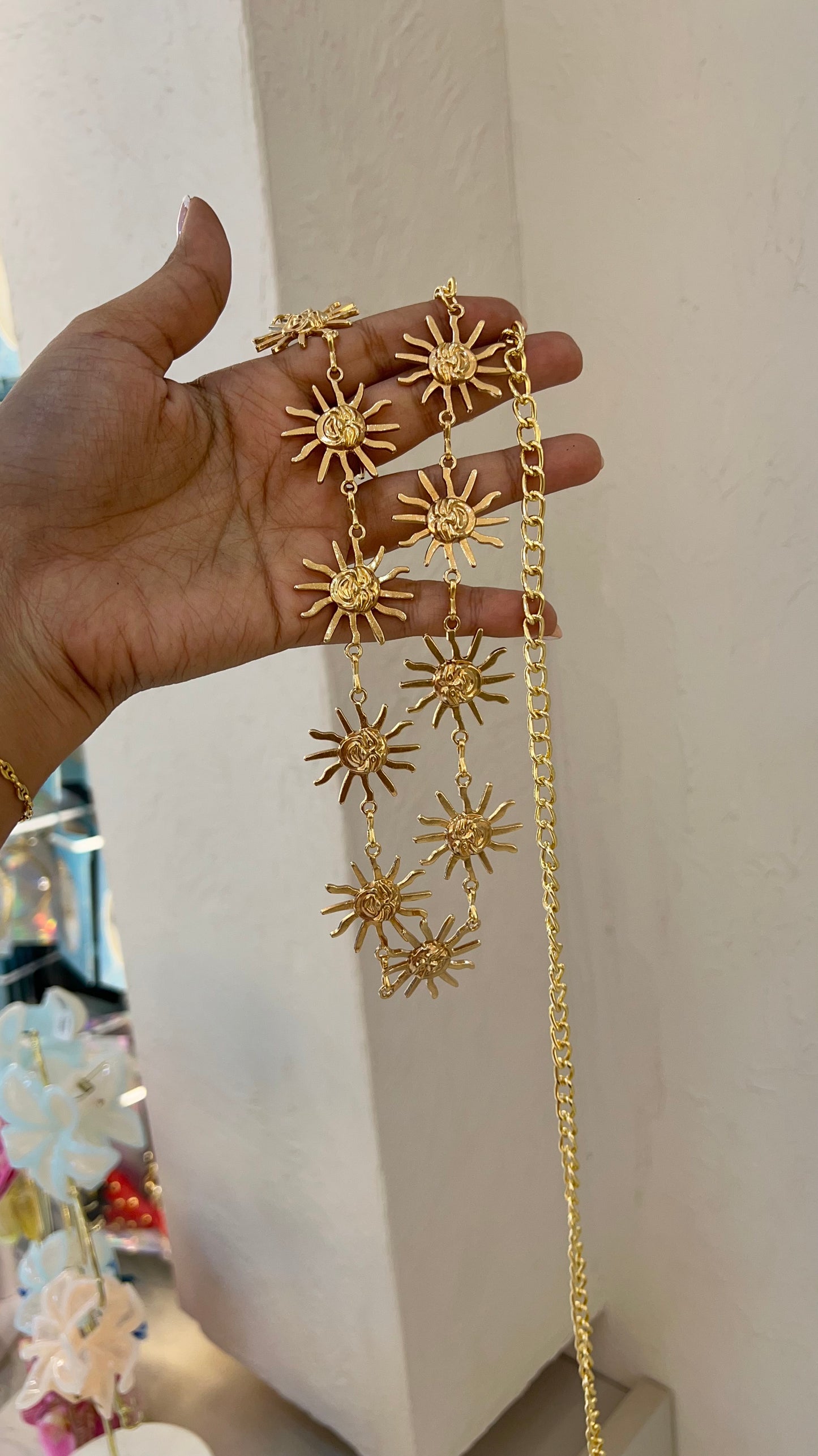 CADENA CINTURÓN VINTAGE SOL ROSTRO