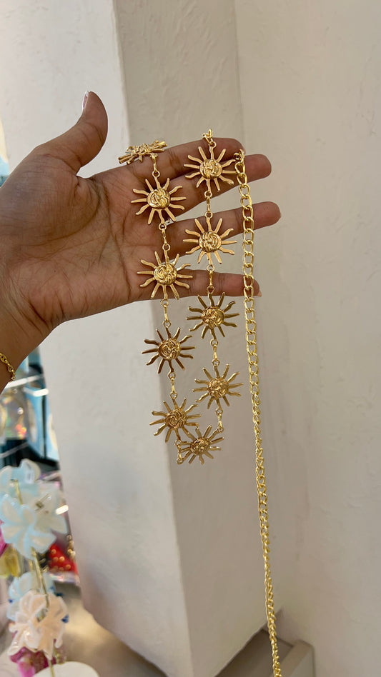 CADENA CINTURÓN VINTAGE SOL ROSTRO