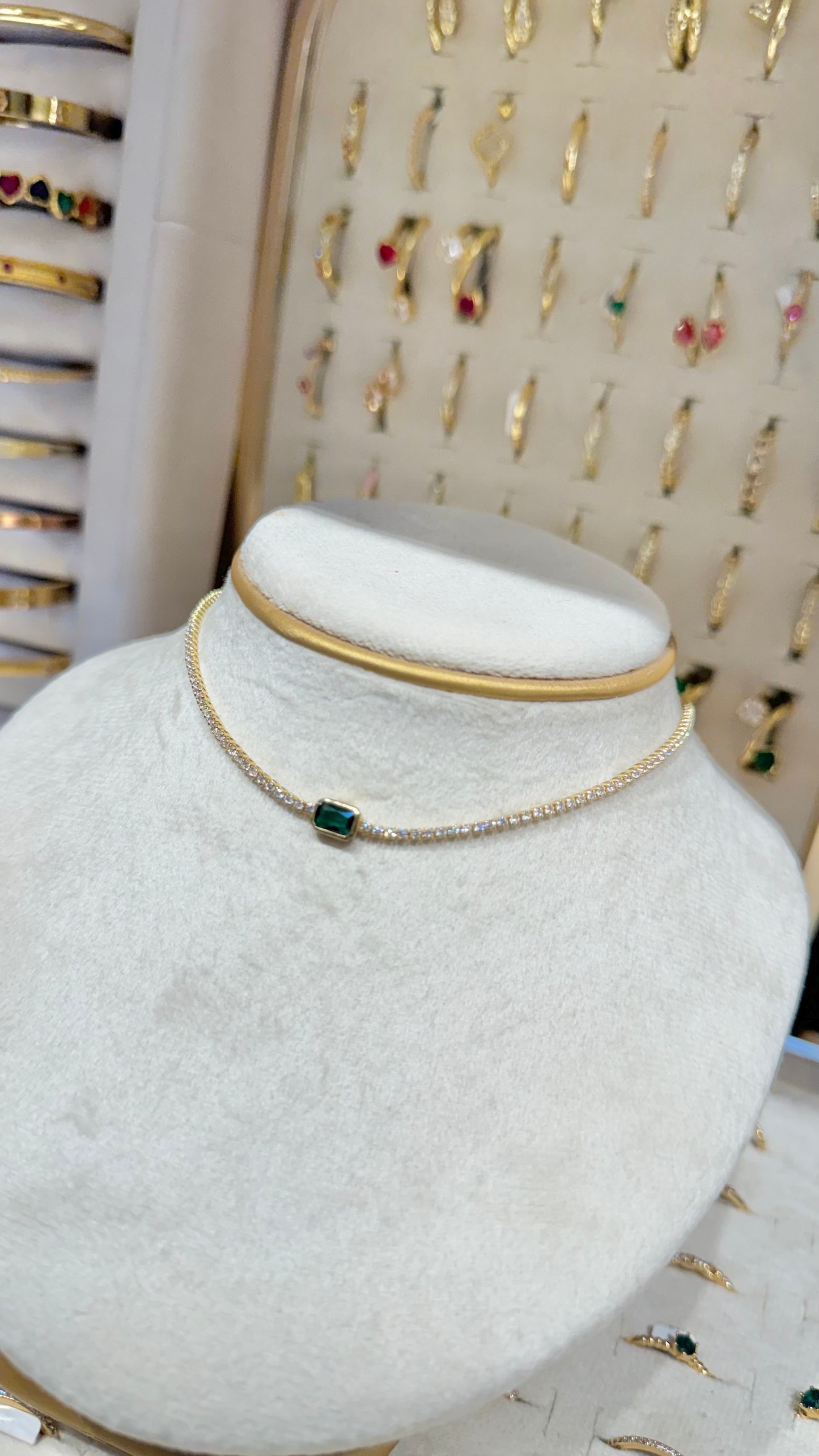 CHOKER TENIS CUADRADO VERDE