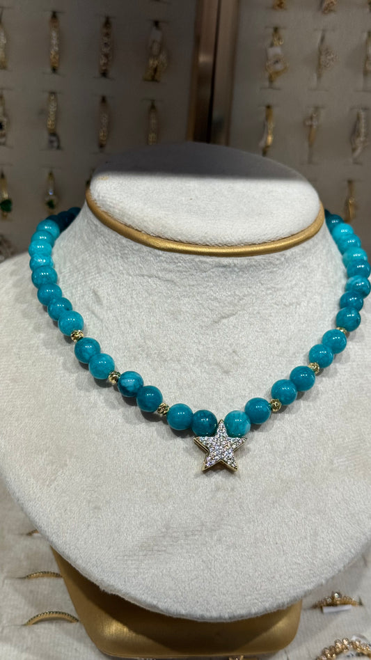 CADENA PIEDRAS AZULES ESTRELLA