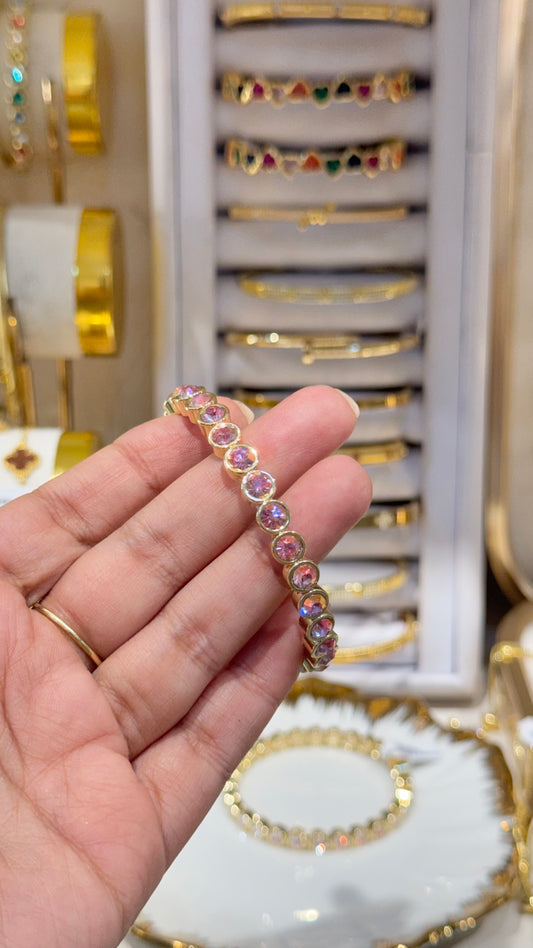 PULSERA CÍRCULOS ROSADOS