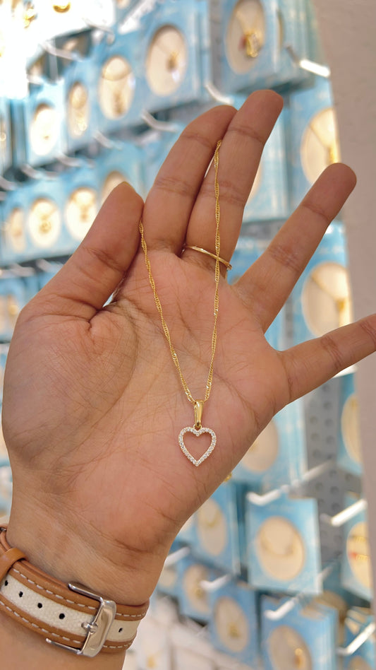 CADENA BORDE CORAZON ORO LAMINADO