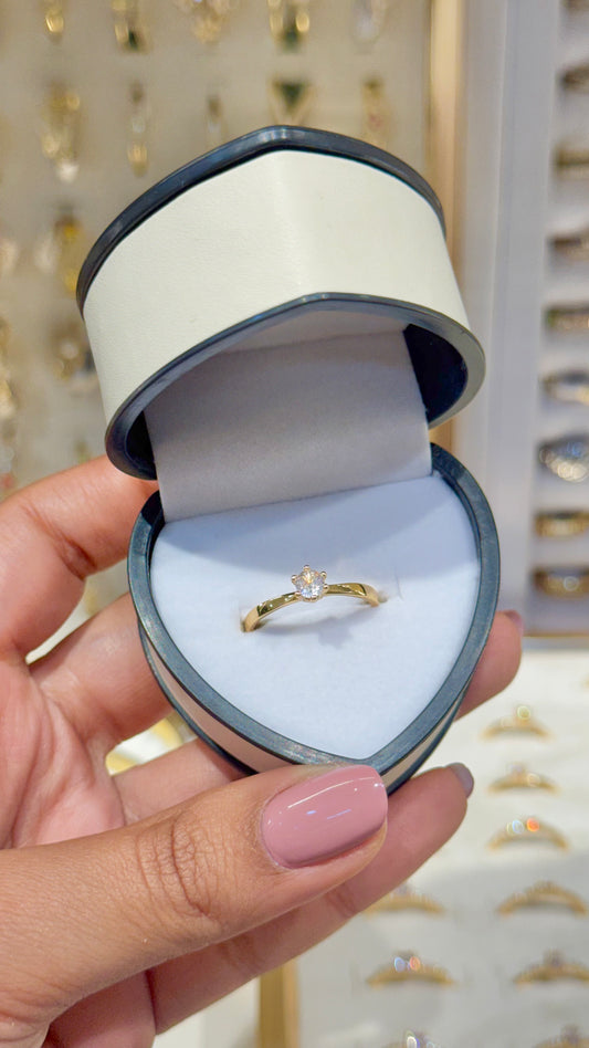 ANILLO SOLITARIO ORO LAMINADO