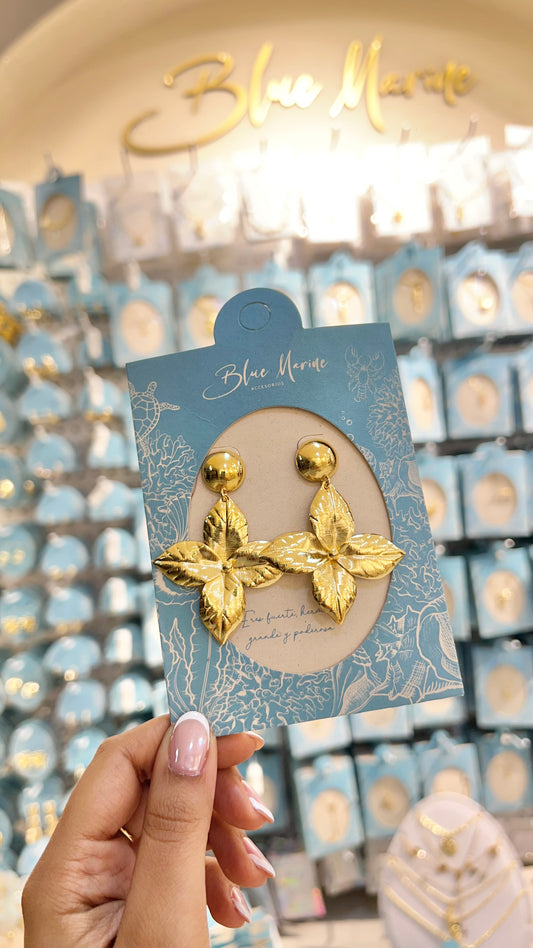 ARETE FLOR COLGANTE BRONCE