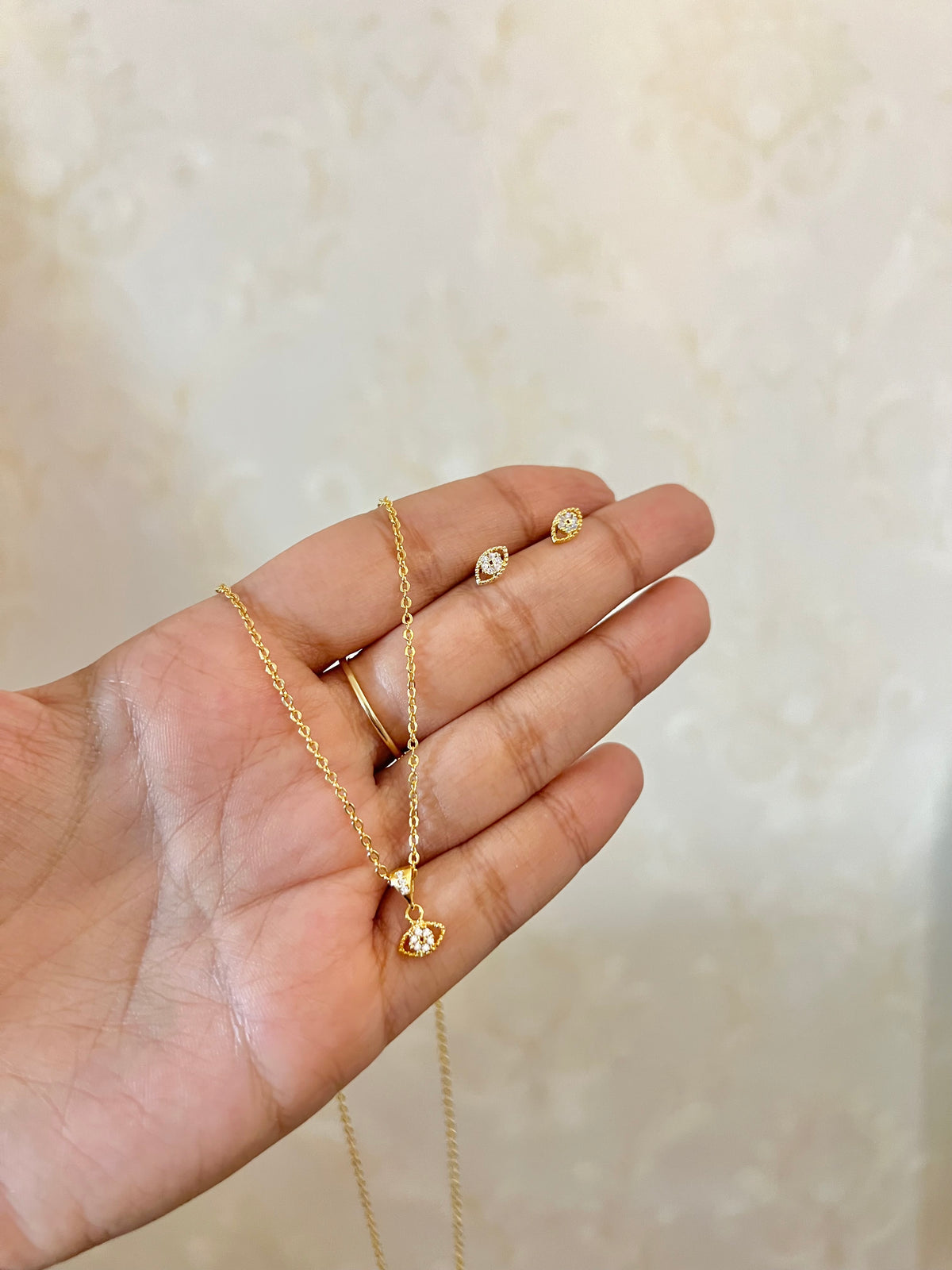 JUEGO OJO TURCO ORO LAMINADO
