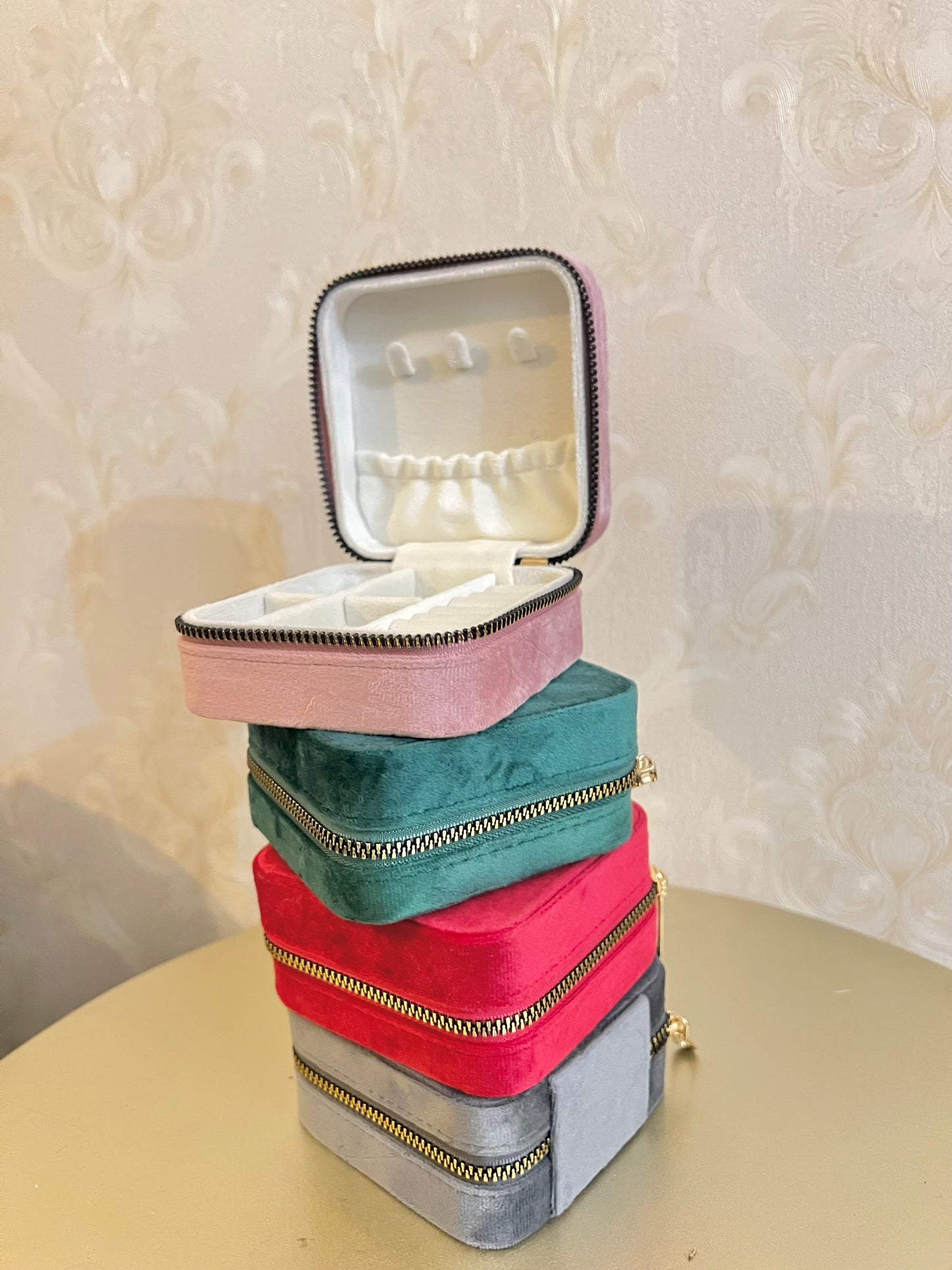 JOYERO CUADRADO VIAJERO TERCIOPELO