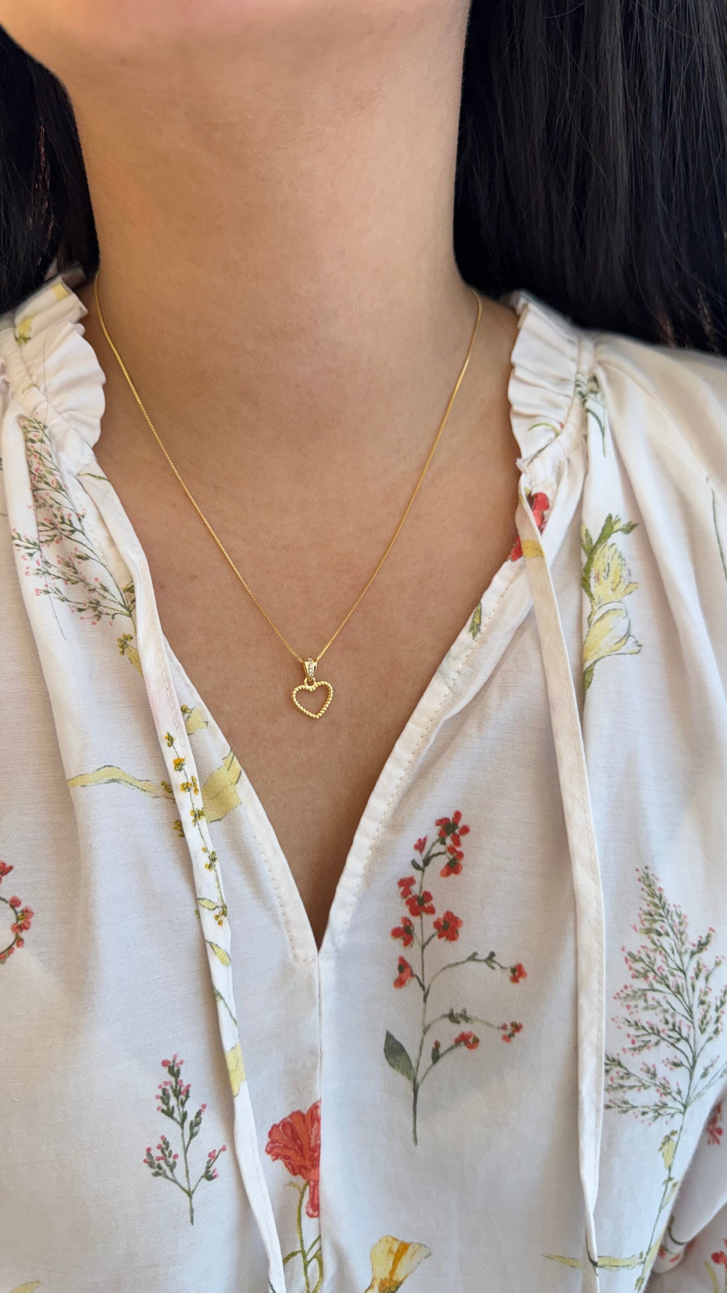 CADENA BORDE CORAZON ORO LAMINADO