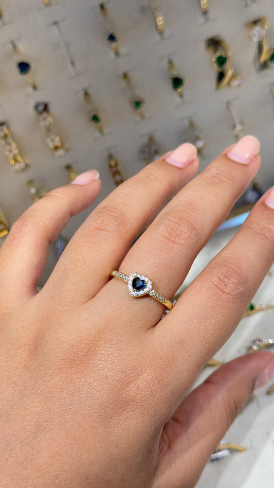 ANILLO CORAZON AZUL