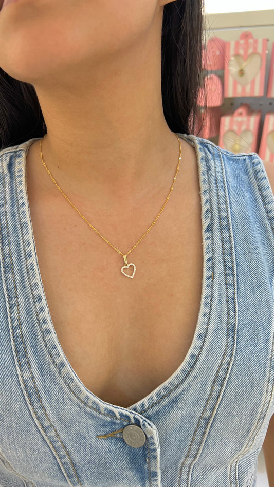 CADENA BORDE CORAZON ORO LAMINADO
