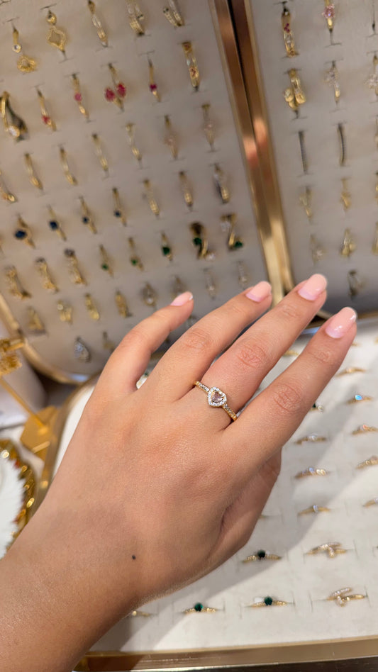 ANILLO CORAZON ROSA
