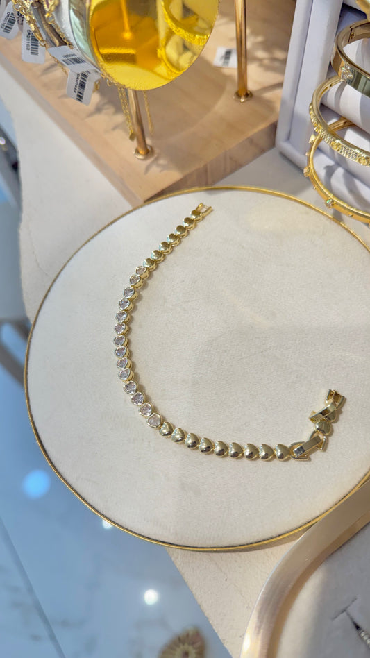 PULSERA CORAZONES CRISTAL