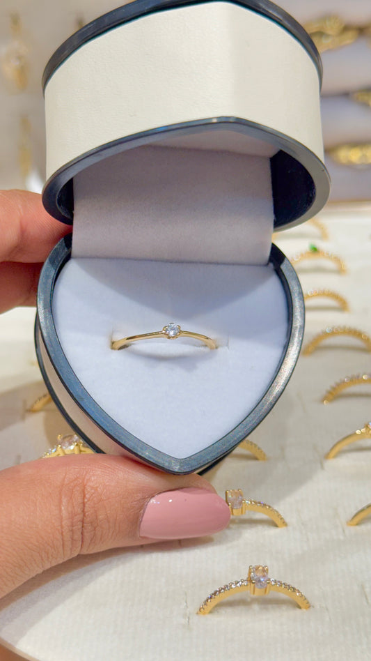 ANILLO SOLITARIO MINI ORO LAMINADO