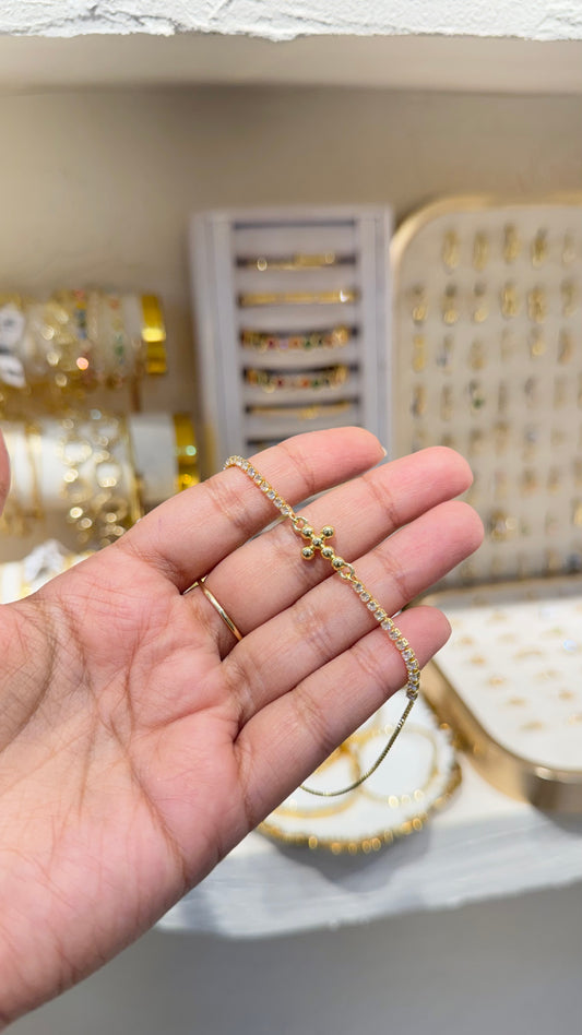 PULSERA CRUZ BOLITAS