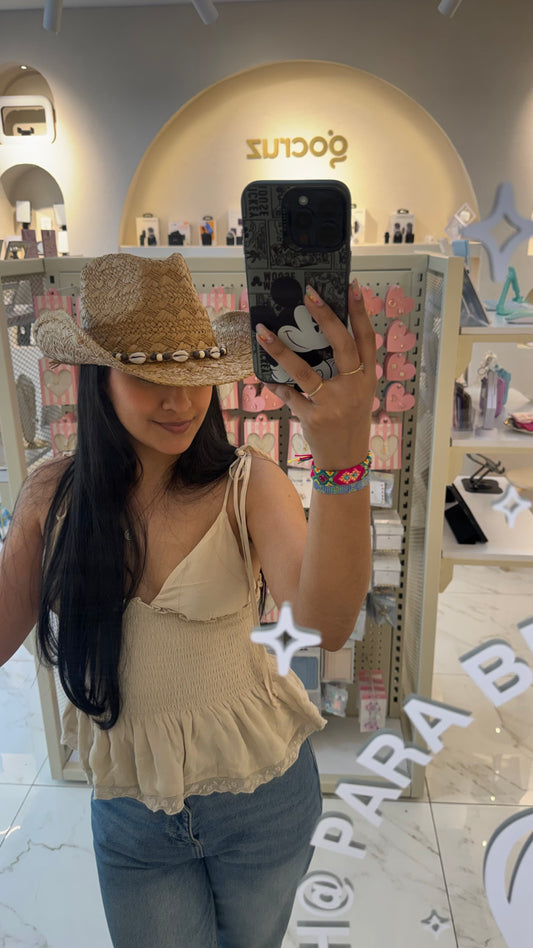 SOMBRERO CONCHITAS MARRÓN