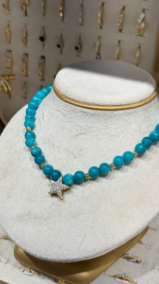 CADENA PIEDRAS AZULES ESTRELLA