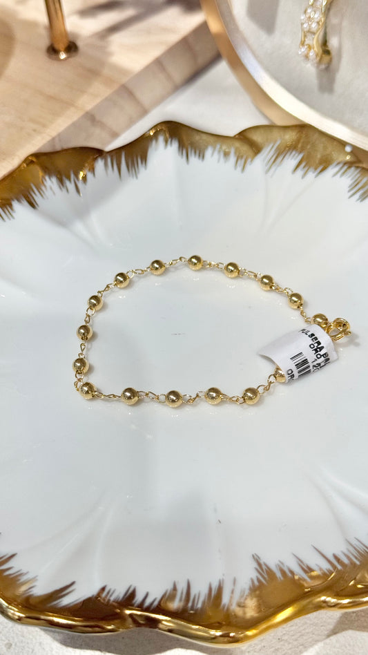 PULSERA BALINES GRANDES ORO LAMINADO