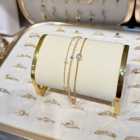 PULSERA TRIPLE PERLA