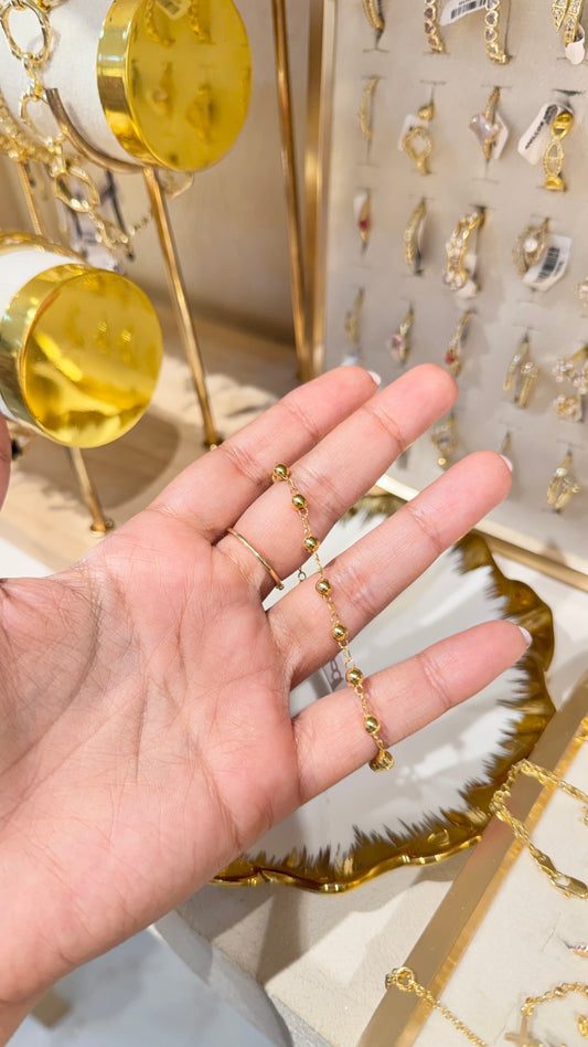 PULSERA BALINES GRANDES ORO LAMINADO