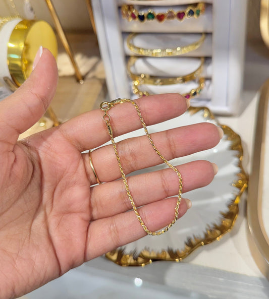 PULSERA LAZO MINI ORO LAMINADO 18cm