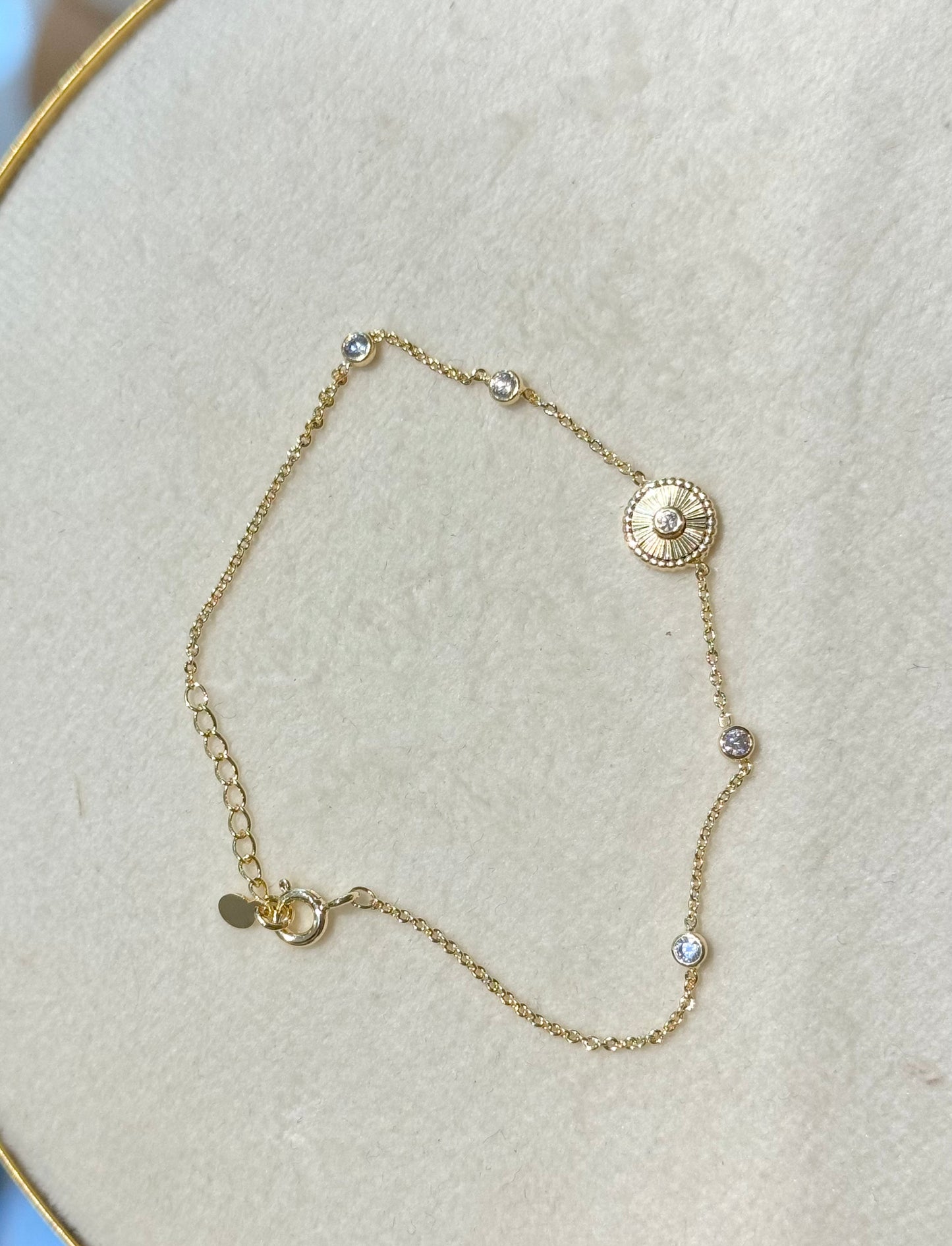 PULSERA CÍRCULO GRANDE ORO LAMINADO 15-17cm