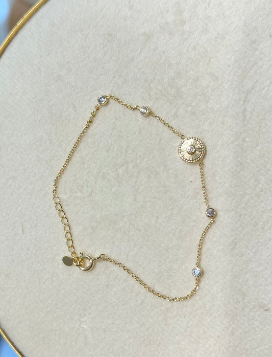 PULSERA CÍRCULO GRANDE ORO LAMINADO 15-17cm