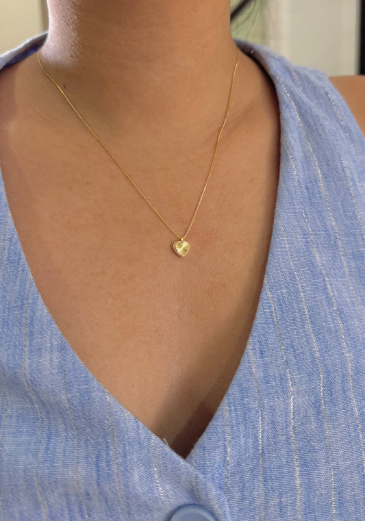CADENA CORAZON BISELADO ORO LAMINADO