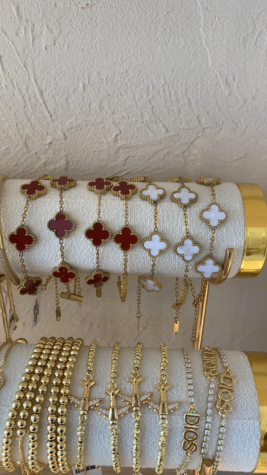 PULSERA TRÉBOL ACERO