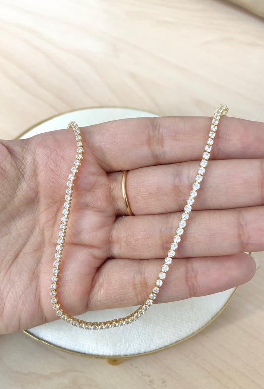 CHOKER TENIS DELGADO PLATEADO