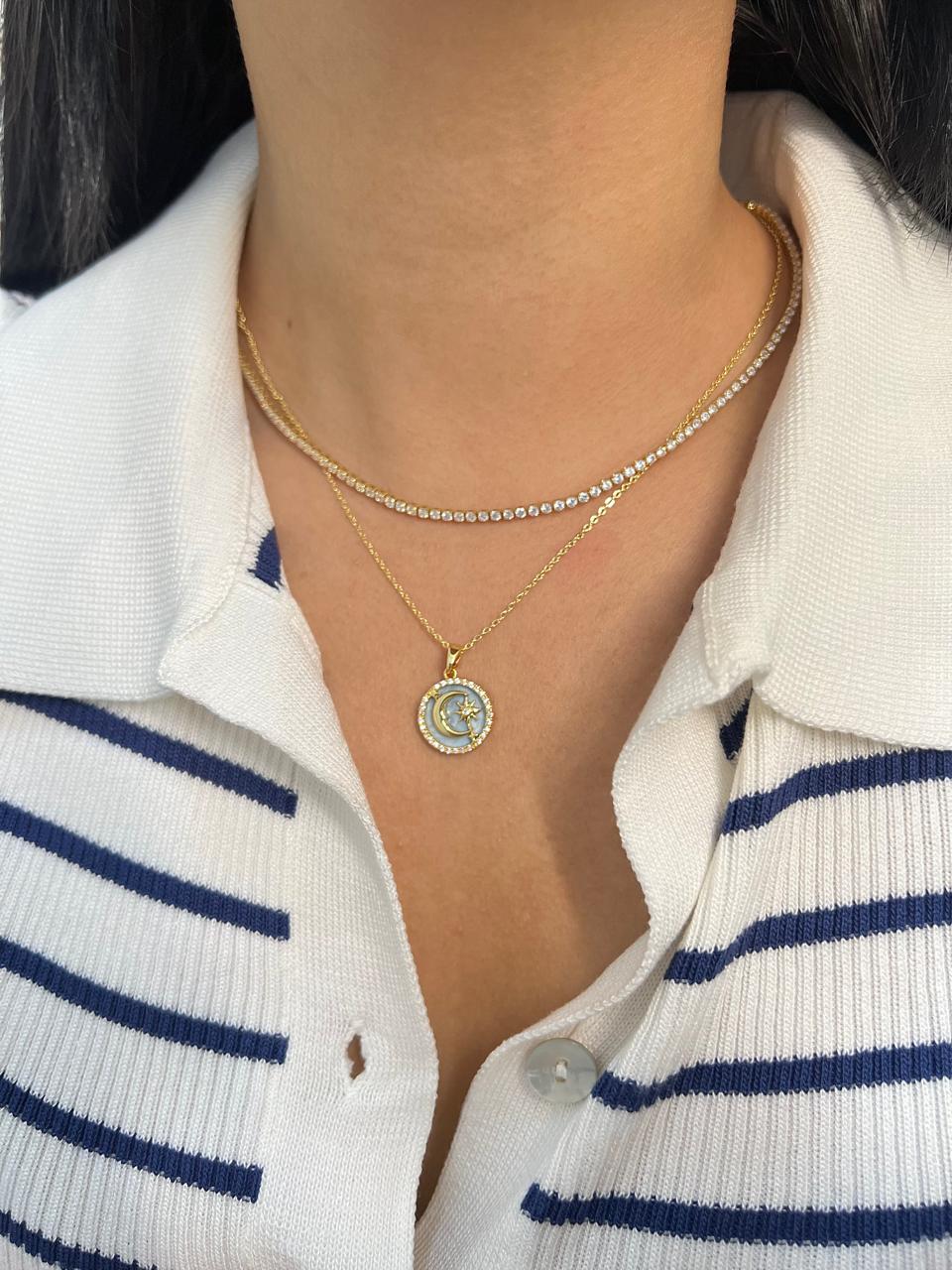 CHOKER TENIS DELGADO PLATEADO