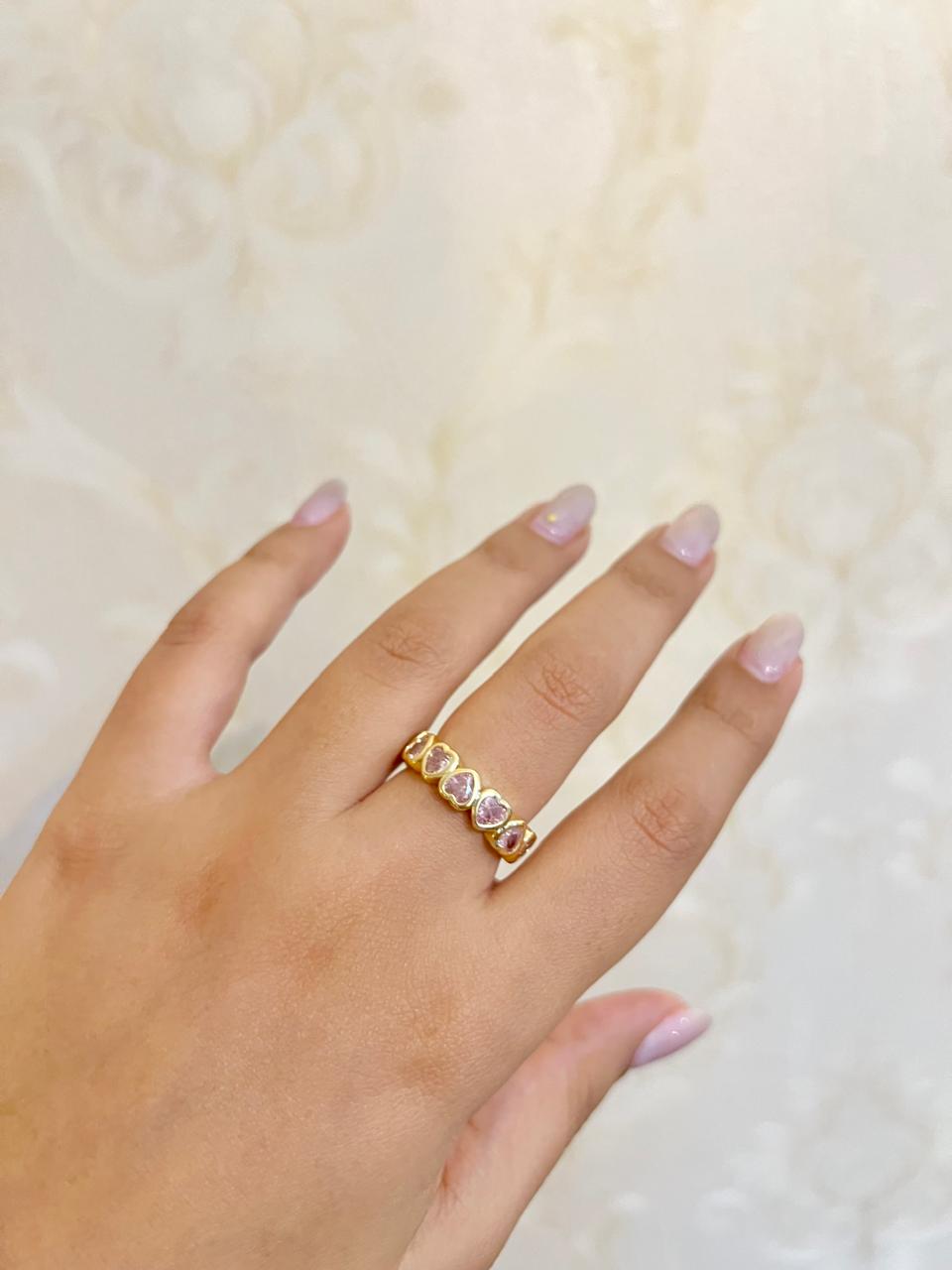 ANILLO CORAZONES ROSADO