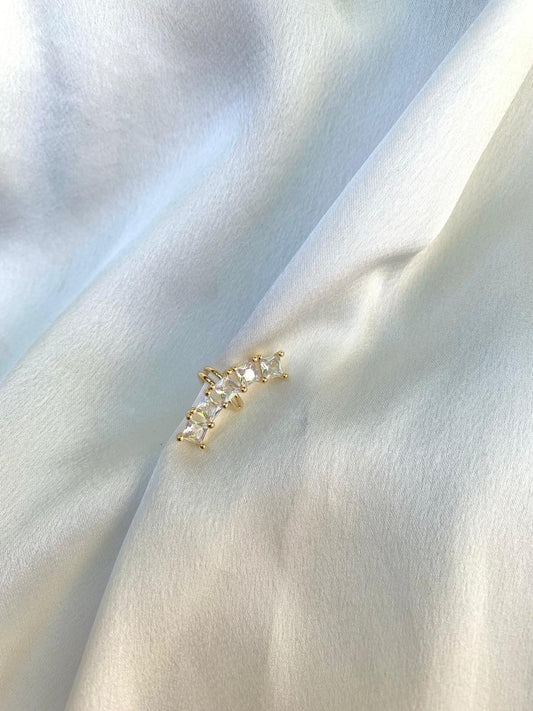 OREJERA CRISTALES CUADRADOS