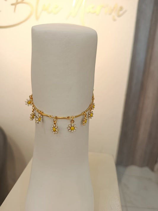 TOBILLERA FLORES BLANCAS