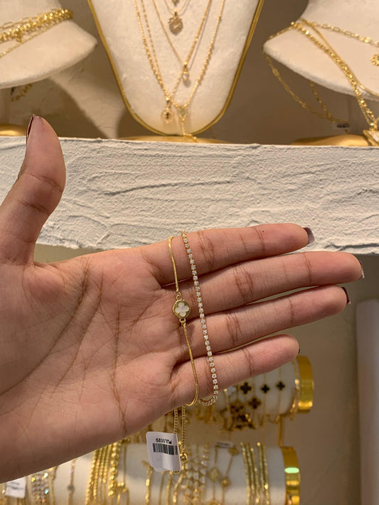 PULSERA TENIS Y TREBOL