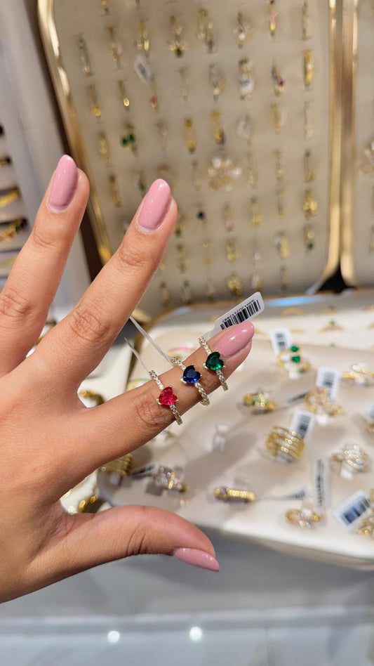 ANILLO CORAZON COLORES